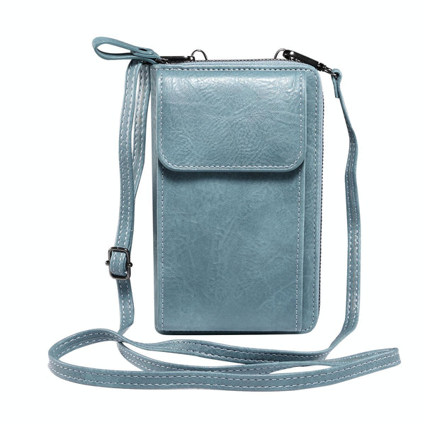 Elephant Pattern Multifunctional Cross Bag Phone Case(Sky Blue)