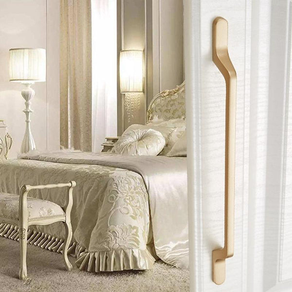 9009-160 Modern Simple Cabinet Door Handle Drawer Wardrobe Zinc Alloy Handle(Gold)