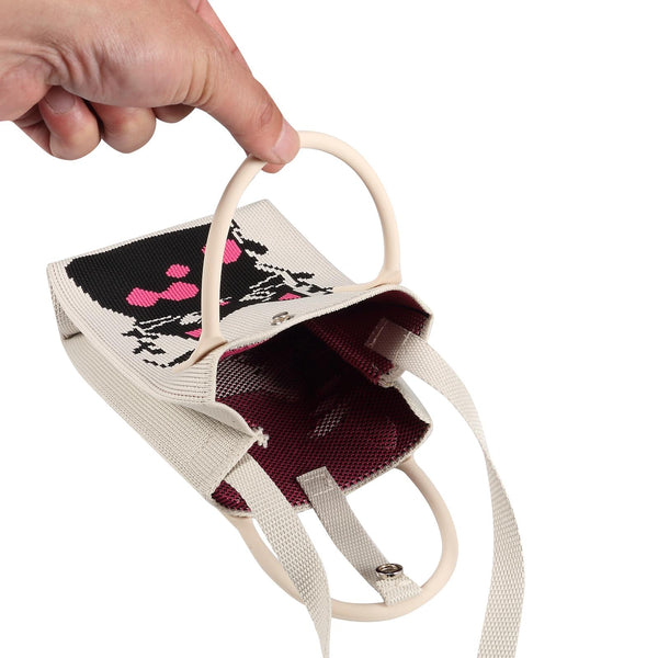 Cat Knitted Mini Crossbody Phone Bag For 6.9 inch and Below Phones(White)