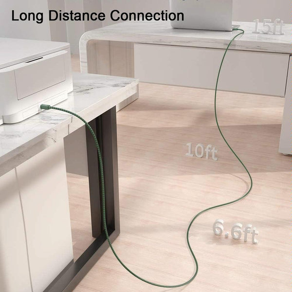 USB 2.0 to Square Port A/B Printer Adapter Cable, Length:2m(Green)