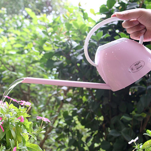 Gardening Watering Pot Pouring Pots Home Long Mouth Kettle Office Home Plastic Sprinkler, Capacity: 1.0L, Random Color Delivery