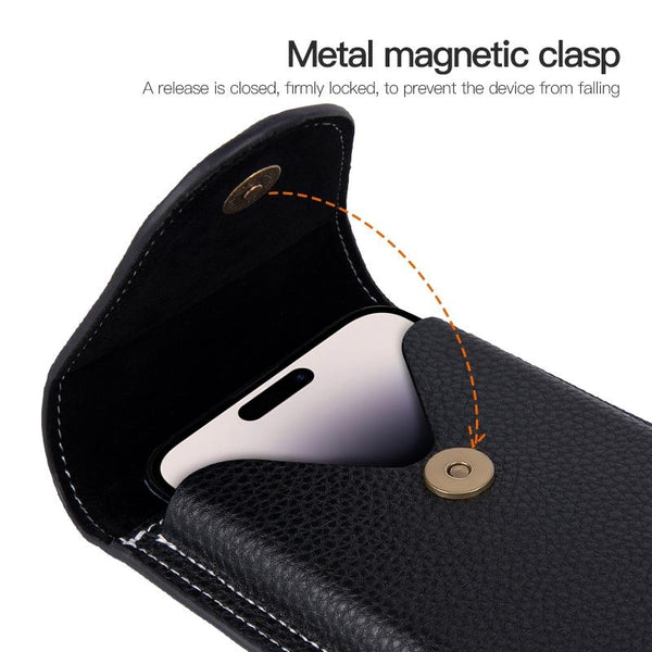 For 6.7 inch Mobile Phone PU Waist Bag(Brown)