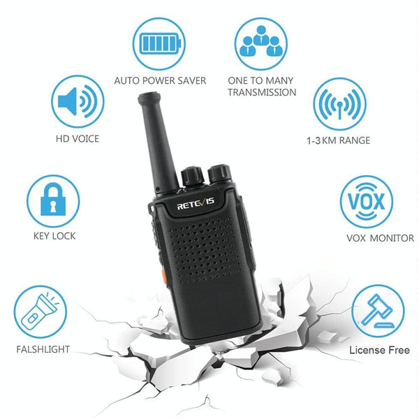 RETEVIS RT67 0.5W PMR446 16CHS Two Way Radio Mini Handheld Walkie Talkie, EU Plug(Black)
