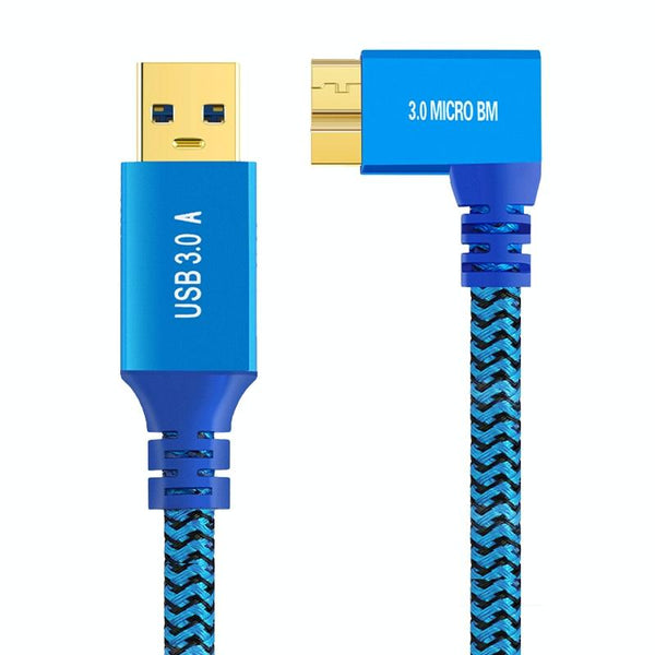 USB 3.0 A to Micro B 3.0 Male Mobile Hard Drive Data Connection Cable, Length:1m(Blue)