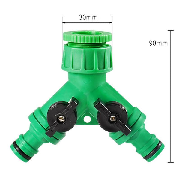 2 Way Garden Plumbing Hose Quick Connect Switch Horticultural Irrigation Faucet Ball Valve(BT918)