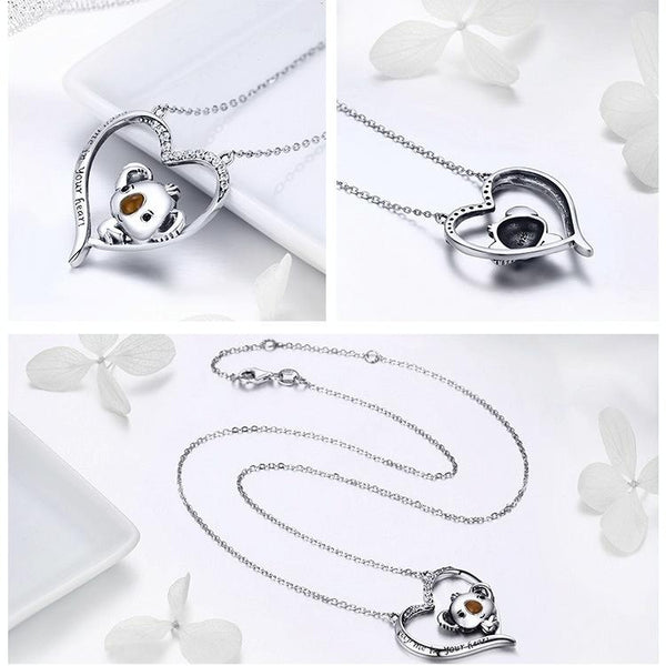 Cute Koala S925 Sterling Silver Lady Necklace