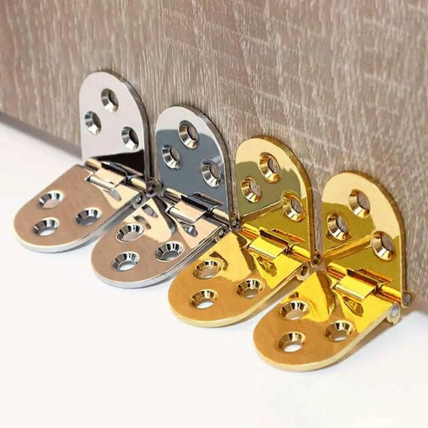 Cabinet Door Folding Hinge Thickened Zinc Alloy Half Round Table Flip Hinge, Color: Gold
