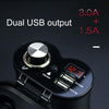 Portable Motorcycle Aluminum Alloy Dual USB Charger Cigarette Lighter (Gold)