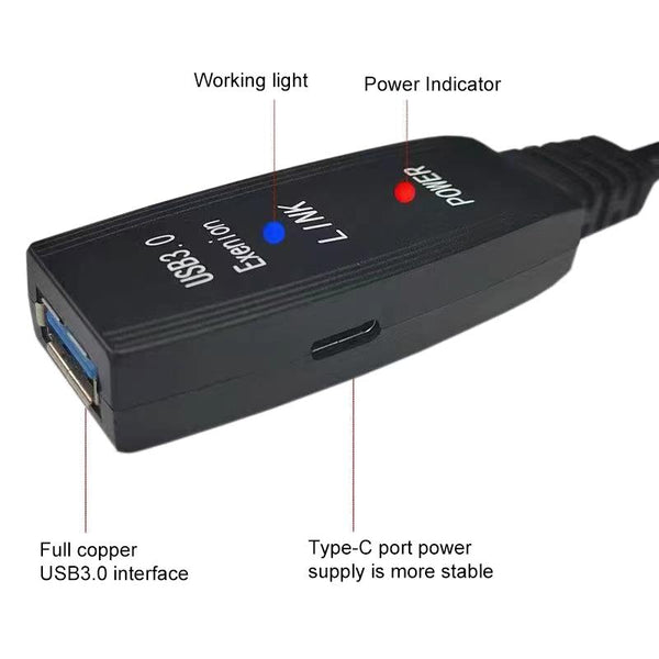 USB 3.0 Male to Female Super Speed Extension Cable, Length:5m