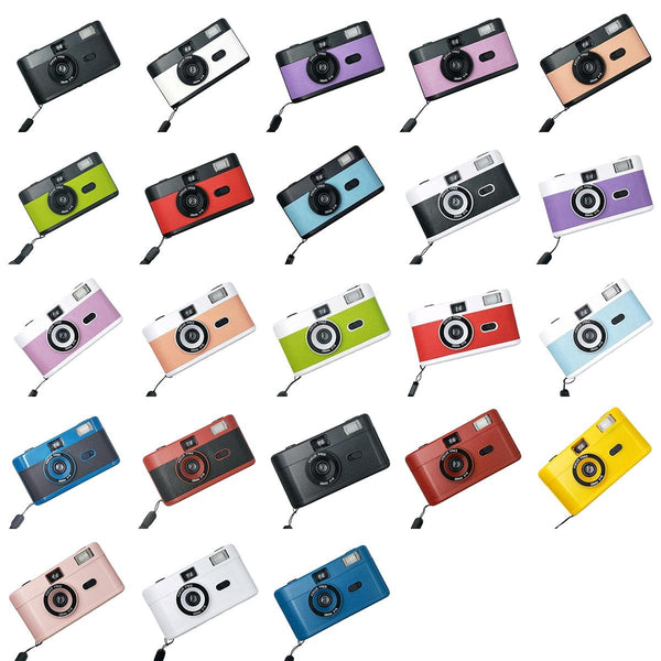 R2-FILM Retro Manual Reusable Film Camera for Children without Film(Black+Purple)