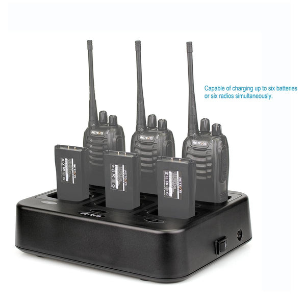 RETEVIS RTC777 Six-Way Walkie Talkie Charger for Retevis H777, EU Plug