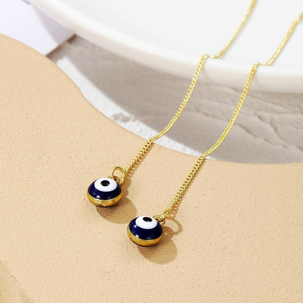 E2210-5 Eyes Long Ear Wire Women Simple Earrings