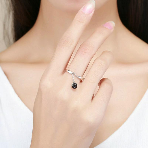 S925 Sterling Silver Open Pearl Ring