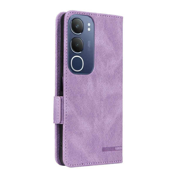For vivo Y19s Magnetic Clasp Leather Phone Case(Purple)