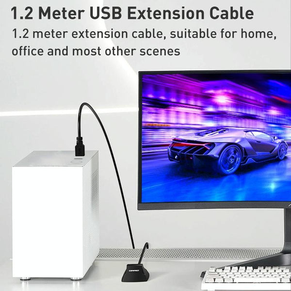 COMFAST CF-U318 1.2m High Speed USB 3.0 Extension Cable with Base(Black)