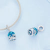 BSC735 Sterling Silver S925 Crystal Ball Bracelet Pendant Zirconia Lucite Bead Charm