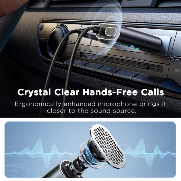 JOYROOM JR-CB7 Car-B Series Car Bluetooth 5.3 Wireless Receiver AUX Adapter Support TF Card(Dark Gray)