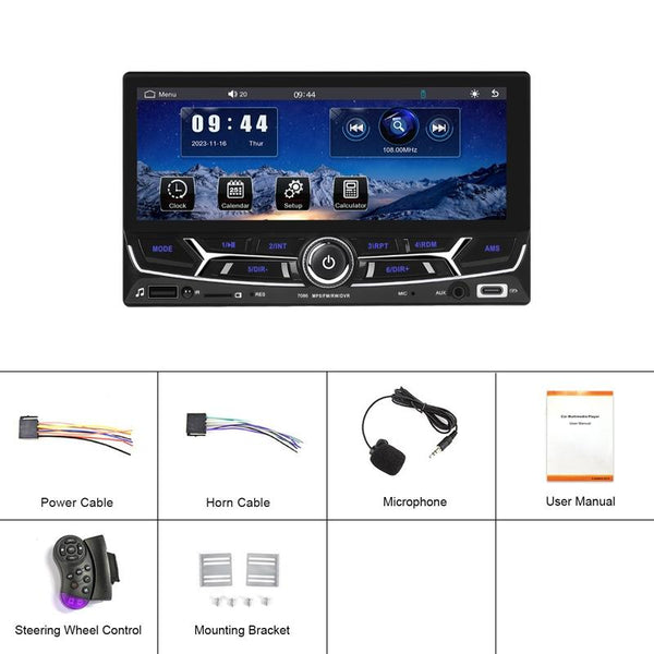 6.86inch Dual Butt Button Knob Player MP5 With Backup Camera Function / Bluetooth / CarPlay(Standard)