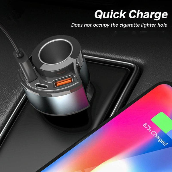 5V 3A Cigarette Lighter PD Super Fast Charging Multifunctional Car Charger, Color: White