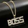N2106-13 BOSS Exaggerated Hip Hop Style Necklace Collarbone Chains