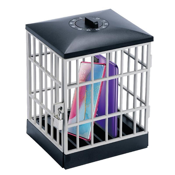 6802 Cell Phone Prison Cell Phone Storage Box with Alarm Clock Timer(Gray)