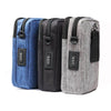 For 6-7 inch Mobile Phone Universal Silver Wire Canvas Waist Bag with Shoulder Strap & Earphone Hole & USB Cable Hole(Black)
