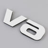 V6 Shape Car Metal Body Decorative Sticker (Black)