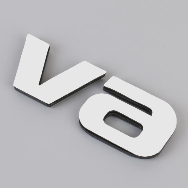 V6 Shape Car Metal Body Decorative Sticker (Black)