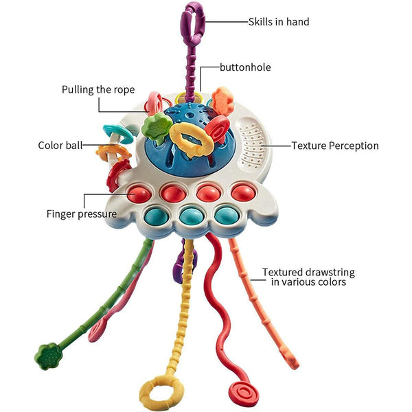 Baby Puzzle Fun Finger Pumping Toys Enlightenment Early Teaching Toys, Style: Octopus (Red)