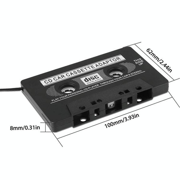 3.5mm Jack Plug CD Car Cassette Stereo Adapter Tape Converter AUX Cable CD Player(Black)