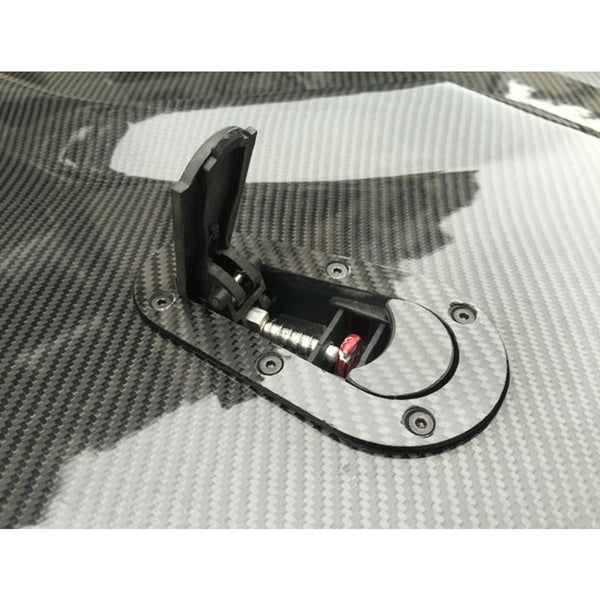 A Pair Car Carbon Fiber Cover Lock Modified Hood Lock General Racing Car Cover Lock(Black)