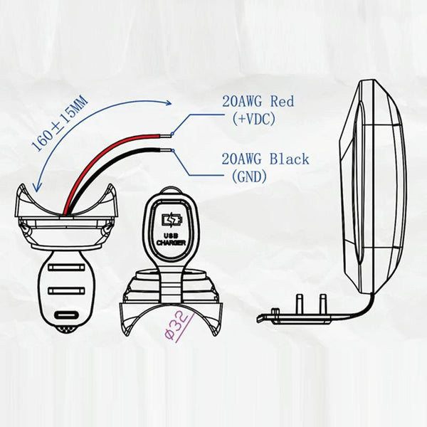 12-24V Bus Handlebar Installed USB Fast Charging Charger, Specifications: 2U+C 2.1A+2.1A+2.1A