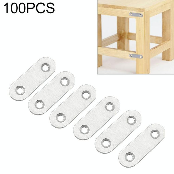 100 PCS Stainless Steel Connection Code Straight Connecting Piece, Number: 2