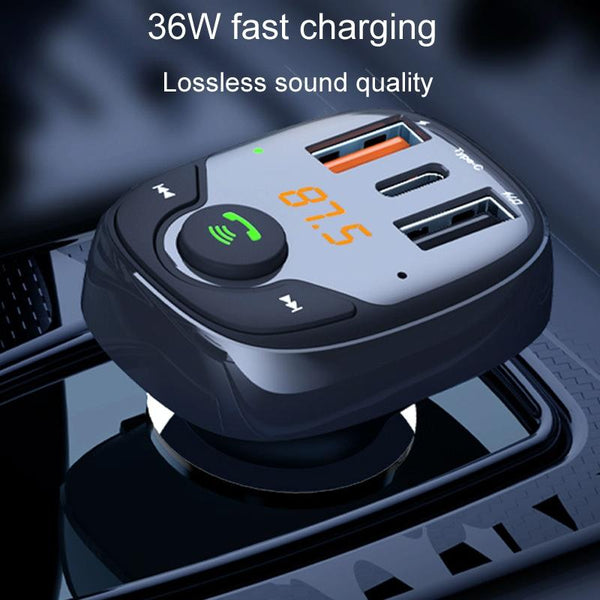 36W Car Bluetooth MP3 Player FM Transmitter Multifunctional Car Charger, Model: S-15PD