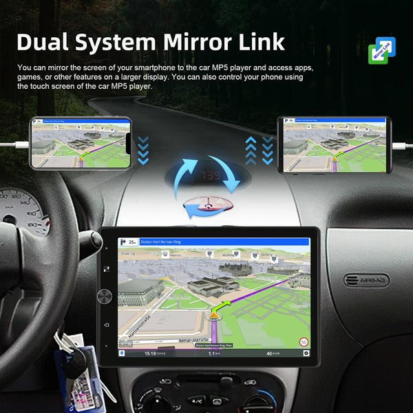 10.4 Inch MP5 Single Butt Vertical Screen Manual Rotation Android Navigation With Wireless Carplay Backup Camera(Standard)