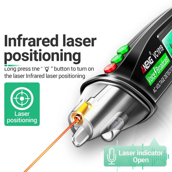 ANENG VC1019 Non-Contact Induction Electric Pen High-Precision Line Detection Breakpoint Voice Test Pen(Black)