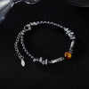 OPK GS1550 Personalized Stainless Steel Black Gallstone Tiger Eye Stone Bracelet