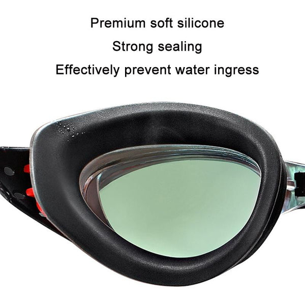 WAVE Electroplating HD Anti-fog Myopia Swimming Glasses, Color: Red Black 700 Degree
