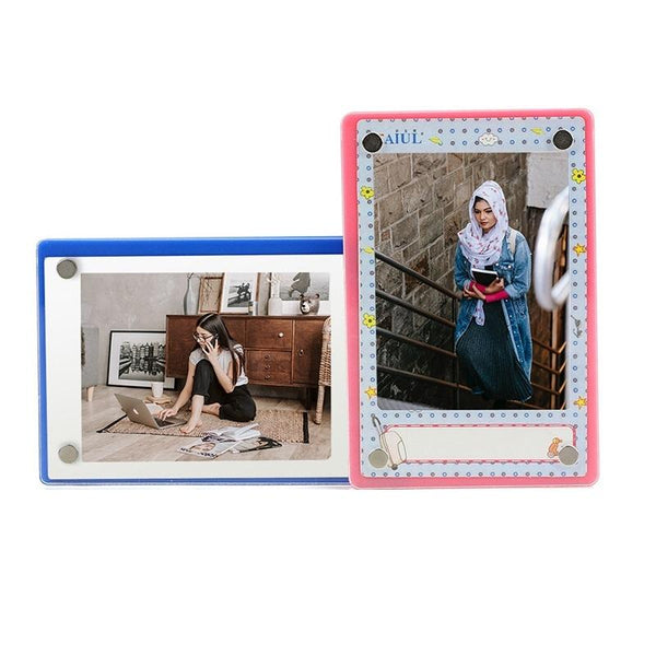 3 Inch Photo Acrylic Photo Frame Refrigerator Magnetic Sticker For Polaroid(Wave Point)