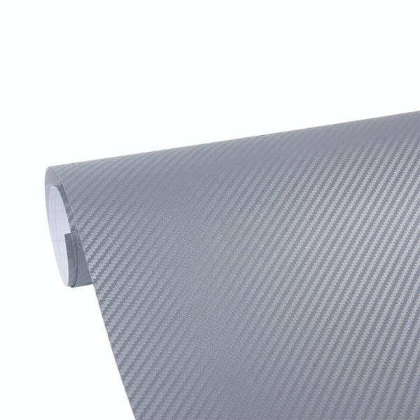 Car Decorative 3D Carbon Fiber PVC Sticker, Size: 152cm x 50cm (Light Grey)