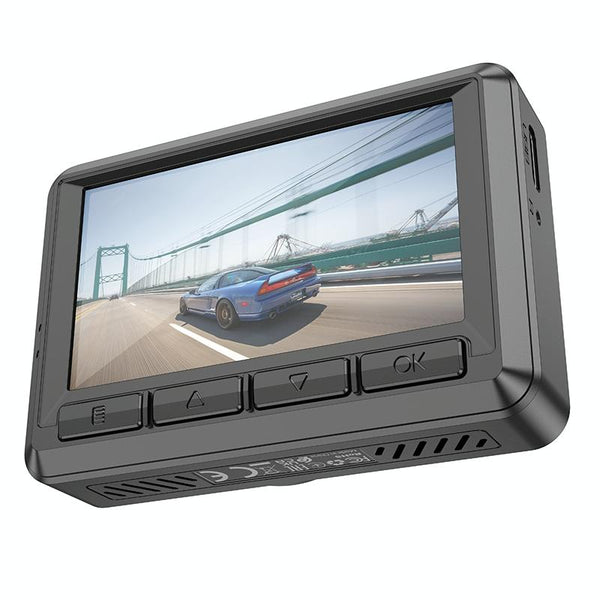 hoco DV3 Dual Channel Driving Recorder with Display & Rear Camera(Black)