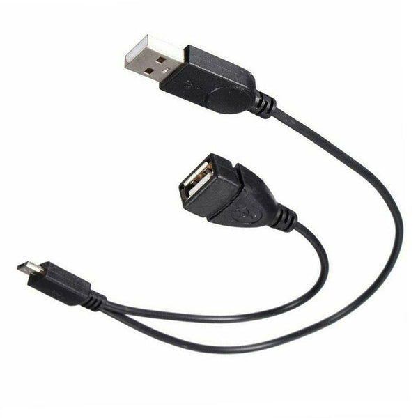 Micro USB to USB 2.0 Male & USB 2.0 Female Host OTG Converter Adapter Cable, Length: About 30cm(Black)