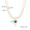 N2209-5 Double-layer Green Love Ladies Temperament Necklace Collarbone Chain