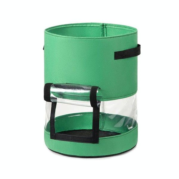360 Degree Transparent Potato Bag In The Middle Covered Plant Growing Bag, Size: Large (35x45cm) 43 Liters/10 Gallons(Green)