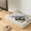 Plastic Storage Basket Desktop Sundry Organizer Frame Toys Kitchen Snacks Storage Box, Style: Shallow Large White