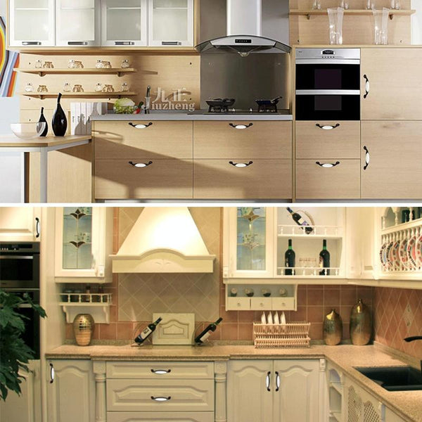 5006_96 Black and White Ceramic Closet Cabinet Handle Pitch: 96mm