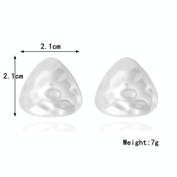 E2209-2 Pit Pattern Triangle Stud Earrings Jewelry