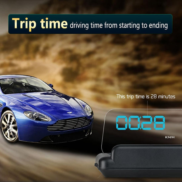 T900 Car HUD Head-Up Display, Speed, GPS, Overspeed Alarm (Blue)
