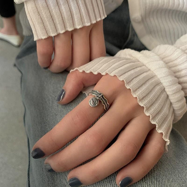 Happy Smiley Face Love Wear Combination Ring, Color: J2002