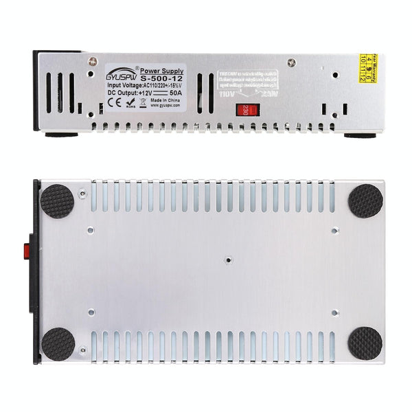 S-500-12 DC12V 500W 41.7A DIY Regulated DC Switching Power Supply Power Step-down Transformer with Clip, UK Plug